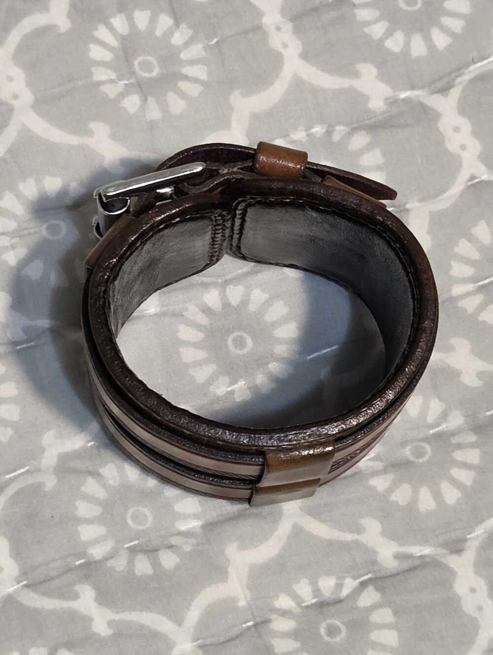 Handmade Cuff With Rope Embossed Straps - Picture 5 of 10